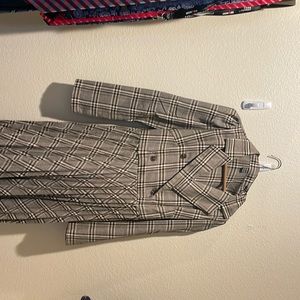 Maxi plaid two tone dress